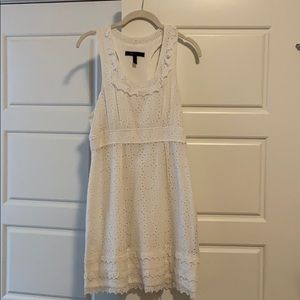 BCBG white eyelet racerback minidress